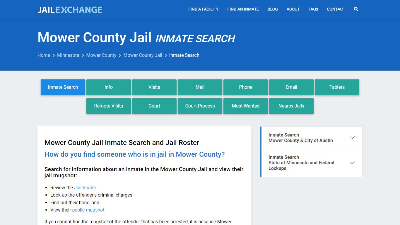Inmate Search: Roster & Mugshots - Mower County Jail, MN
