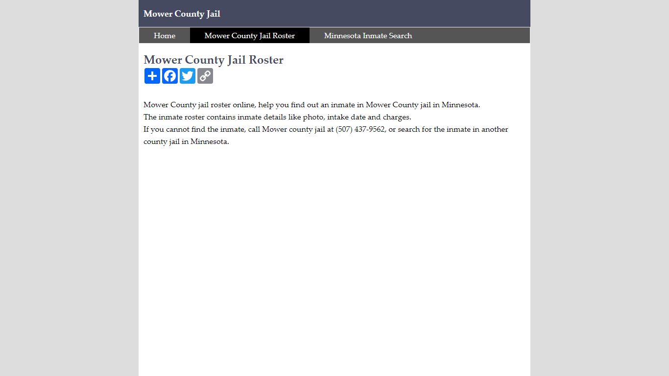 Mower County Jail Roster